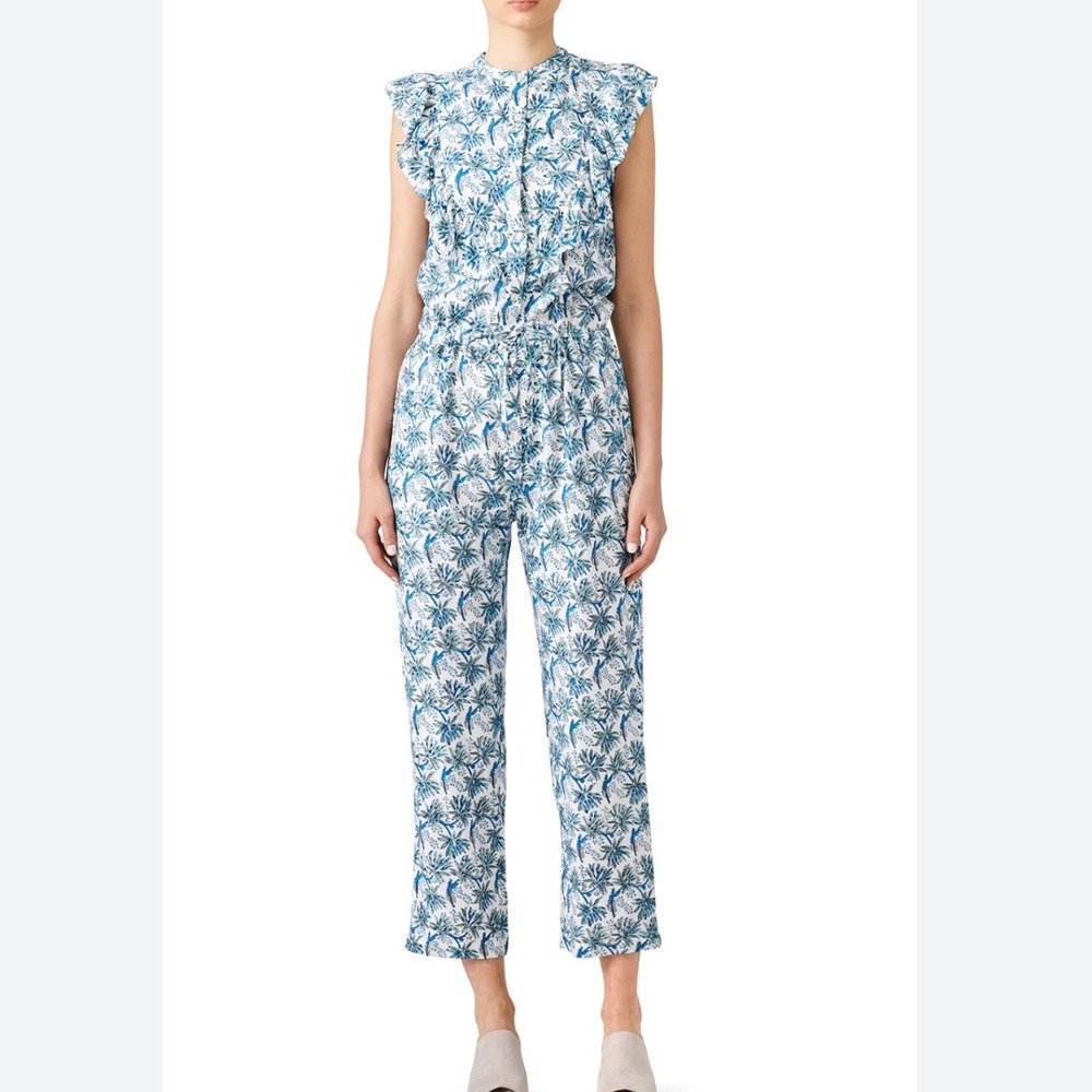BANJANAN BLUE DANDELION ROSE JUMPSUIT